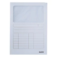 Mappa LEITZ A/4 karton ablakos fehér