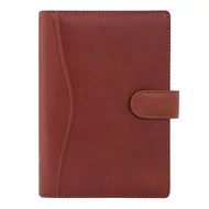 Gyűrűs kalendárium SATURNUS S212 sárga lapos barna marhabőr 2025.