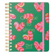 Határidőnapló PLANALL Midi Heart B/6 heti spirálos keményfedelű gumis 2025.