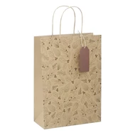 Dísztasak CREATIVE ECO Delucm x Plus cm x L 32cm x 44cm x 11 cm kraft fóliás levél mintás sodort füles