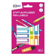 Etikett AVERY 50 mm x 10 mm tollcímke színes vicces 30 címke/csomag 2 íves