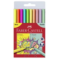Filctoll FABER-CASTELL Grip neon/pasztell 10 darabos
