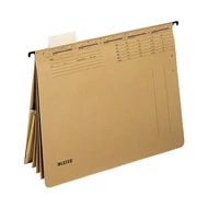 Függőmappa gyorsfűző szerkezettel LEITZ Alpha A/4 kombi karton natúr 25 darabos