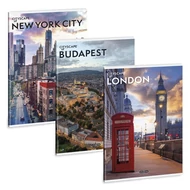 Füzet vonalas ARS UNA A/4 40 lapos Extra kapcsos Cityscape 5593