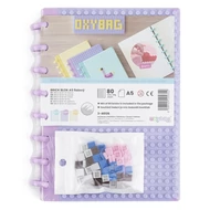 Spirálfüzet vonalas OXY lego design A/5 80 lapos lila