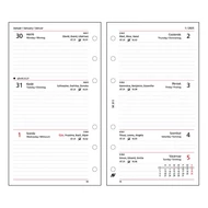 Gyűrűs kalendárium betét SATURNUS M311/F heti fehér lapos 2026.