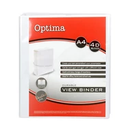 Gyűrűskönyv OPTIMA panorámás A/4 4 gyűrű 75mm fehér