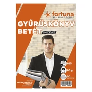 Gyűrűskönyv betét FORTUNA A/5 50 lapos 2 lyukú kockás