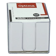 Kockatömb fehér OPTIMA 9x9x9 cm műanyag tartóban
