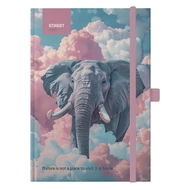 Notesz vonalas STREET Animals Edition Elephant A/5 96 lapos gumis keményfedelű