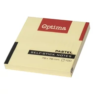 Öntapadós jegyzettömb OPTIMA 75x75mm sárga 100 lap