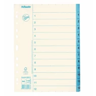 Regiszter ESSELTE A/4 karton 1-12