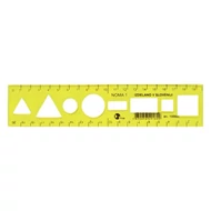 Sablon vonalzó OPTIMA hajlékony sárga 20cm