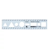 Sablon vonalzó OPTIMA kék 20cm