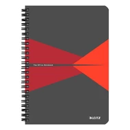 Spirálfüzet kockás LEITZ Office A/5 90 lapos PP borítóval piros