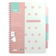 Spirálfüzet kockás STREET Pad A/5 100 lapos regiszteres pasztell rózsaszín