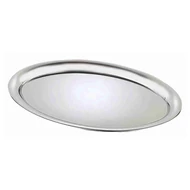 Tálca ovális rozsdamentes inox matt 19 x 14 cm