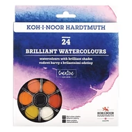 Vízfesték KOH-I-NOOR brilliant aquarell 22,5 mm kerek 24 darabos