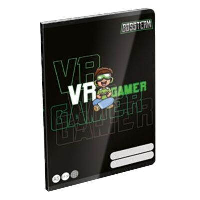 Füzet LIZZY CARD A/5 40 lapos kockás BossTeam VR Gamer