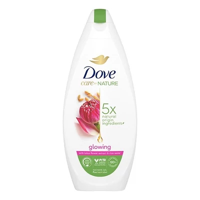 Krémtusfürdő DOVE Care by Nature Glowing lótuszvirág kivonattal és rizsvízzel 225ml