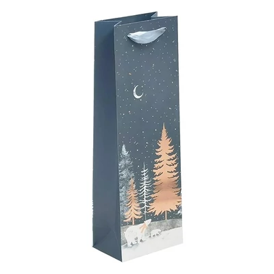 Italtasak Deluxe Plus 12x36x8 cm karácsonyi fenyős mintás matt szalagfüles