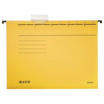 Függőmappa LEITZ Alpha Standard A/4 karton sárga 25 db/doboz