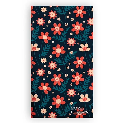 Zsebnaptár LIZZY CARD Tiny Flowers fekvő keménytáblás 2025.