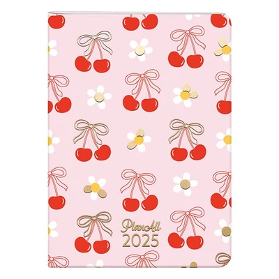 Zsebnaptár PLANALL Cherry Bow B/6 heti álló fehér lapos aranyozott 2025.
