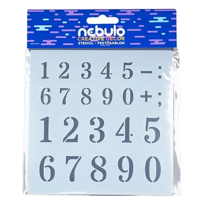 Festősablon NEBULO műanyag lap kicsi számok