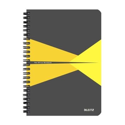 Spirálfüzet LEITZ Office A/5 karton borítóval 90 lapos kockás sárga