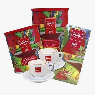 Ajándékcsomag CAFFÉ PERTÉ Art kávé + csésze szett