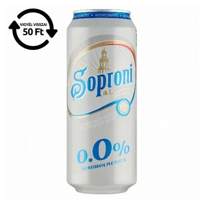 Alkoholmentes sör SOPRONI 0,0% 500 ml DRS