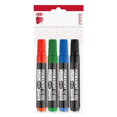 Alkoholos marker ICO Permanent 12 XXL vágott 4 darabos