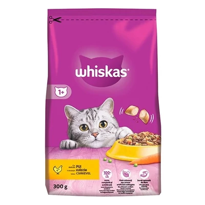 Állateledel száraz WHISKAS macskáknak csirkeússal májas falatkákkal 300 g