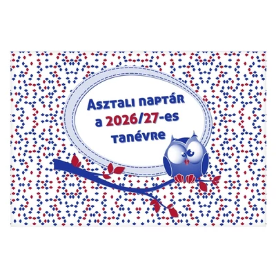 Asztali naptár tanévhez igazodó REALSYSTEM álló 2026-2027