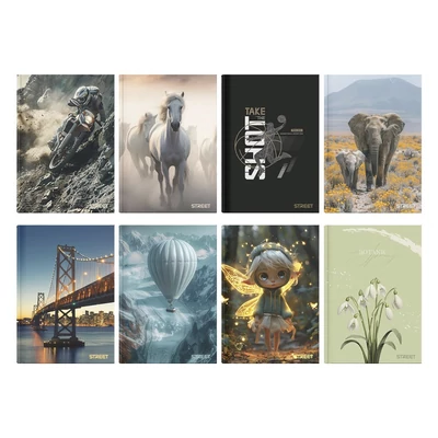 Beírókönyv vonalas STREET A/4 96 lapos S-Line keményfedelű vegyes mintákkal