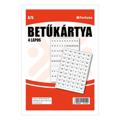 Betűkártya VECTRALINE 4 lapos