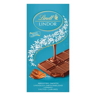 Csokoládé LINDT Lindor Salted Caramel sós karamellás tejcsokoládé 100 g