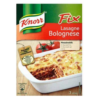 Ételalap KNORR Fix Lasagne Bolognese 205 g