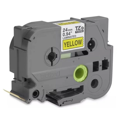 Feliratozó szalag utángyártott BROTHER TZe-651 24mmx8m laminált sárga alapon fekete írásszín