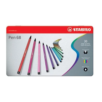 Filctoll STABILO Pen 68 30 darabos fém dobozban