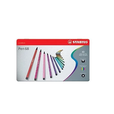 Filctoll STABILO Pen 68 40 darabos fém dobozban