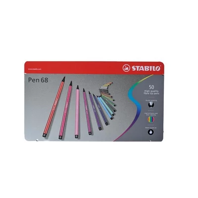 Filctoll STABILO Pen 68 50 darabos fém dobozban