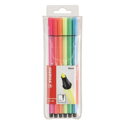Filctoll STABILO Pen 68 neon 6 darabos