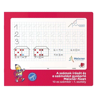 Foglalkoztató füzet ICO Süni sulikész fekvő 32 lapos kockás I. osztály Meixner-féle előre megírt  gyakorló 10-es számkör