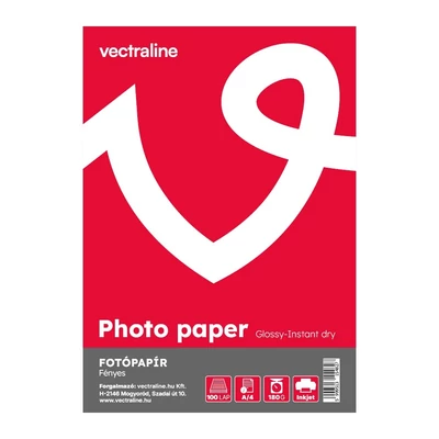 Fotópapír VECTRALINE A/4 inkjet fényes 180 g 100 lapos tintasugaras nyomtatókhoz