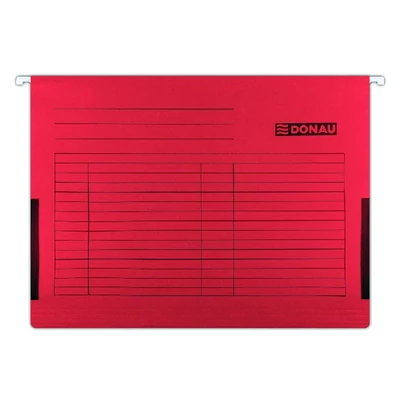 Függőmappa oldalvédelemmel DONAU A/4 karton piros 25 darabos