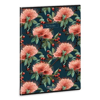Füzet kockás ARS UNA A/4 40 lapos Extra kapcsos Flowery Green