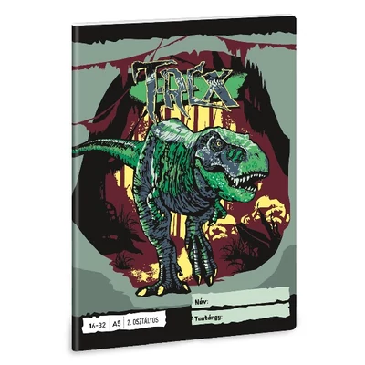 Füzet vonalas ARS UNA A/5 32 lapos 16-32 2.osztályos T-Rex