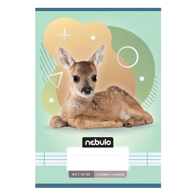 Füzet vonalas NEBULO A/5 32 lapos 14-32 1.osztályos Állatok 16 darabos